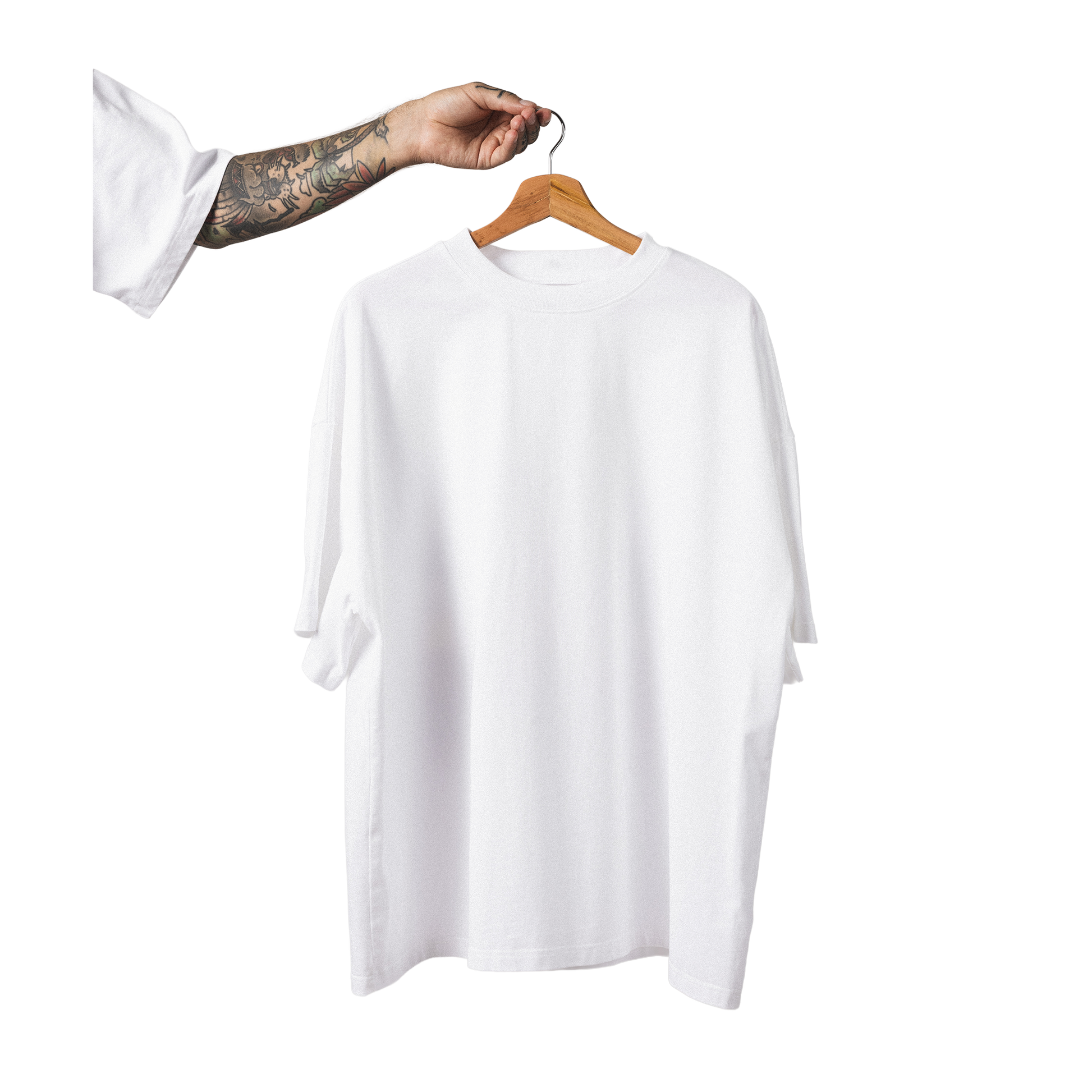 Oversized heavy cotton t-shirt front view minimalist wisdom guardian design 