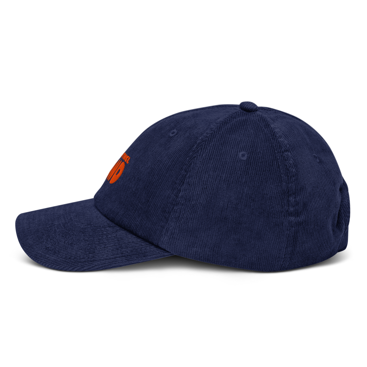 oddjuice north sentinel cap – side view with orange embroidered label detail