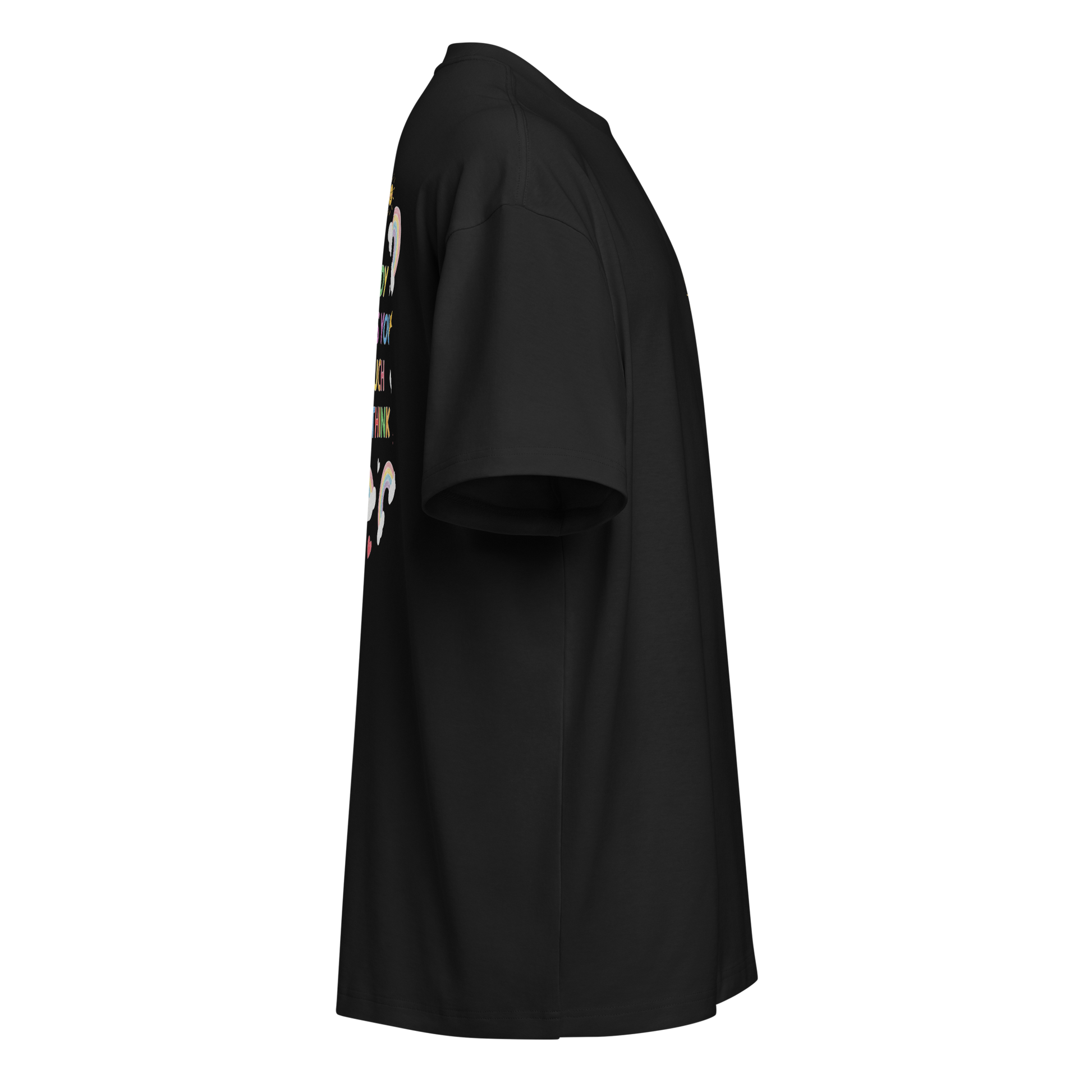 black boxy oversized unisex t-shirt, side view