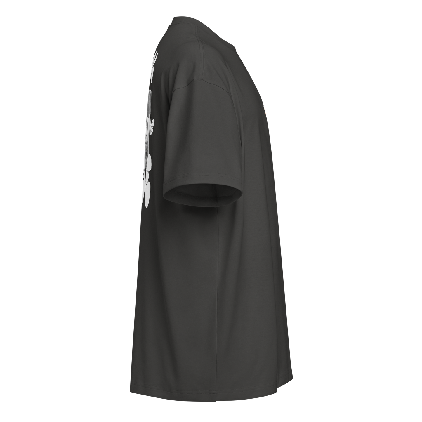 vintage black boxy oversized unisex t-shirt, side view