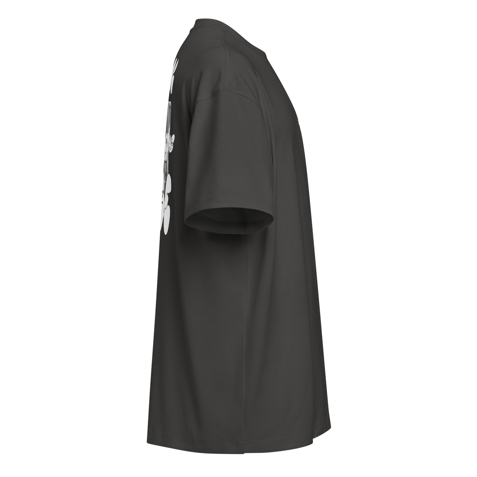 vintage black boxy oversized unisex t-shirt, side view