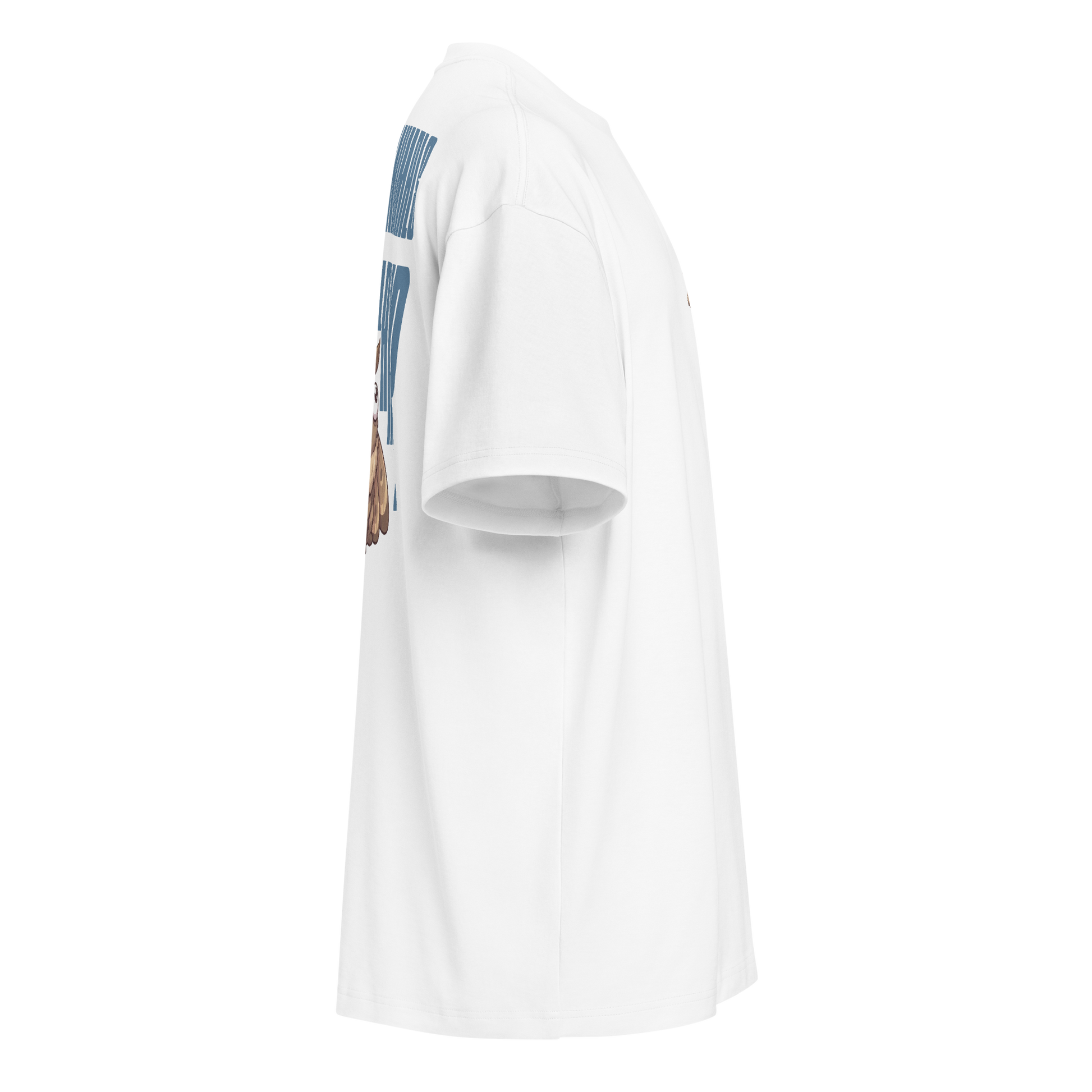 white boxy oversized unisex t-shirt, side view