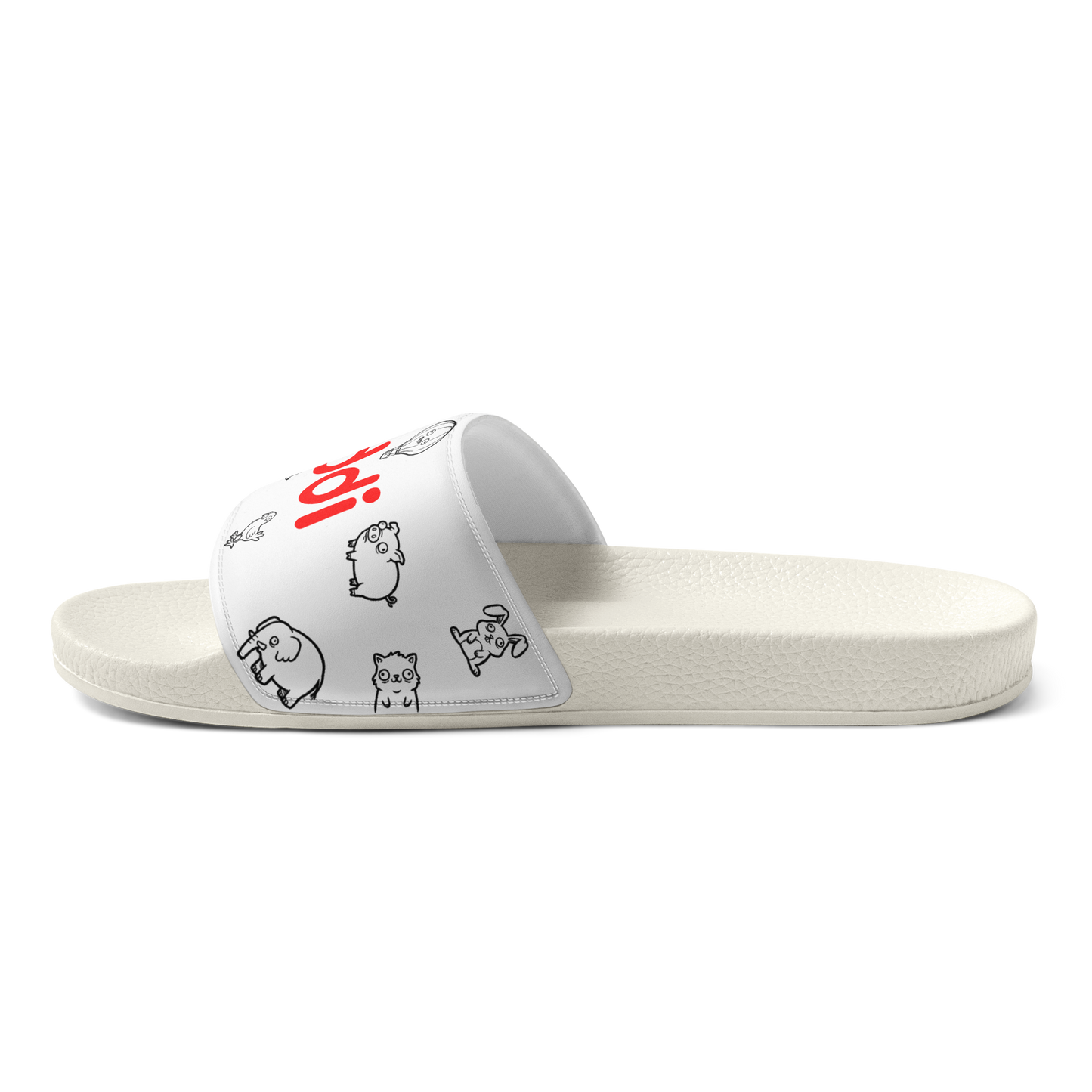 oddjuice oddiletten – single slide profile shot showing sole height and side graphic print
