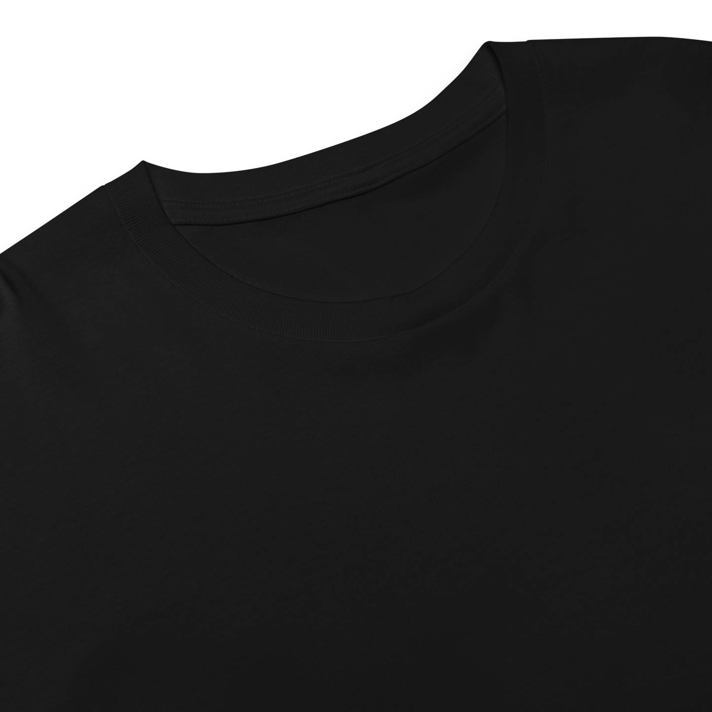 oddjuice trash crop top – black cropped tee, front detail view